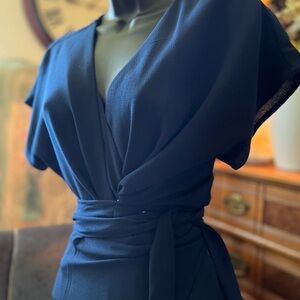 Bobeau navy blue true wrap dress size S
